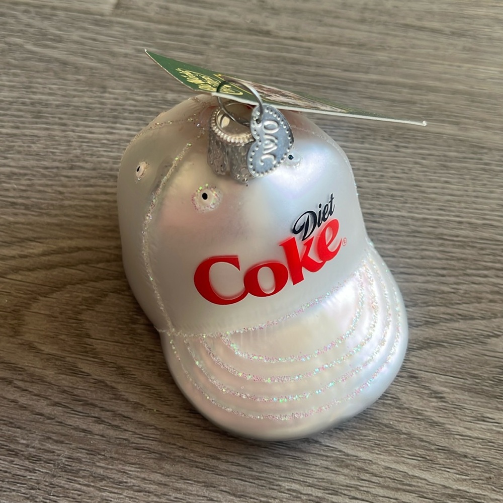 Old World Christmas Glass Diet Coke Hat Ornament
